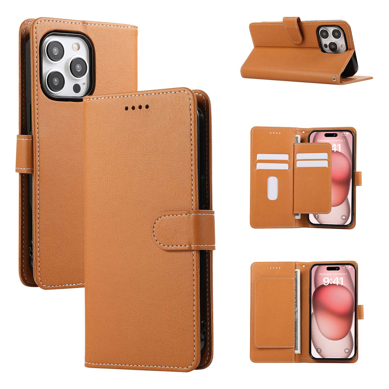 手帳型スマホケース  多機能レザー手帳型スマートフォンケース