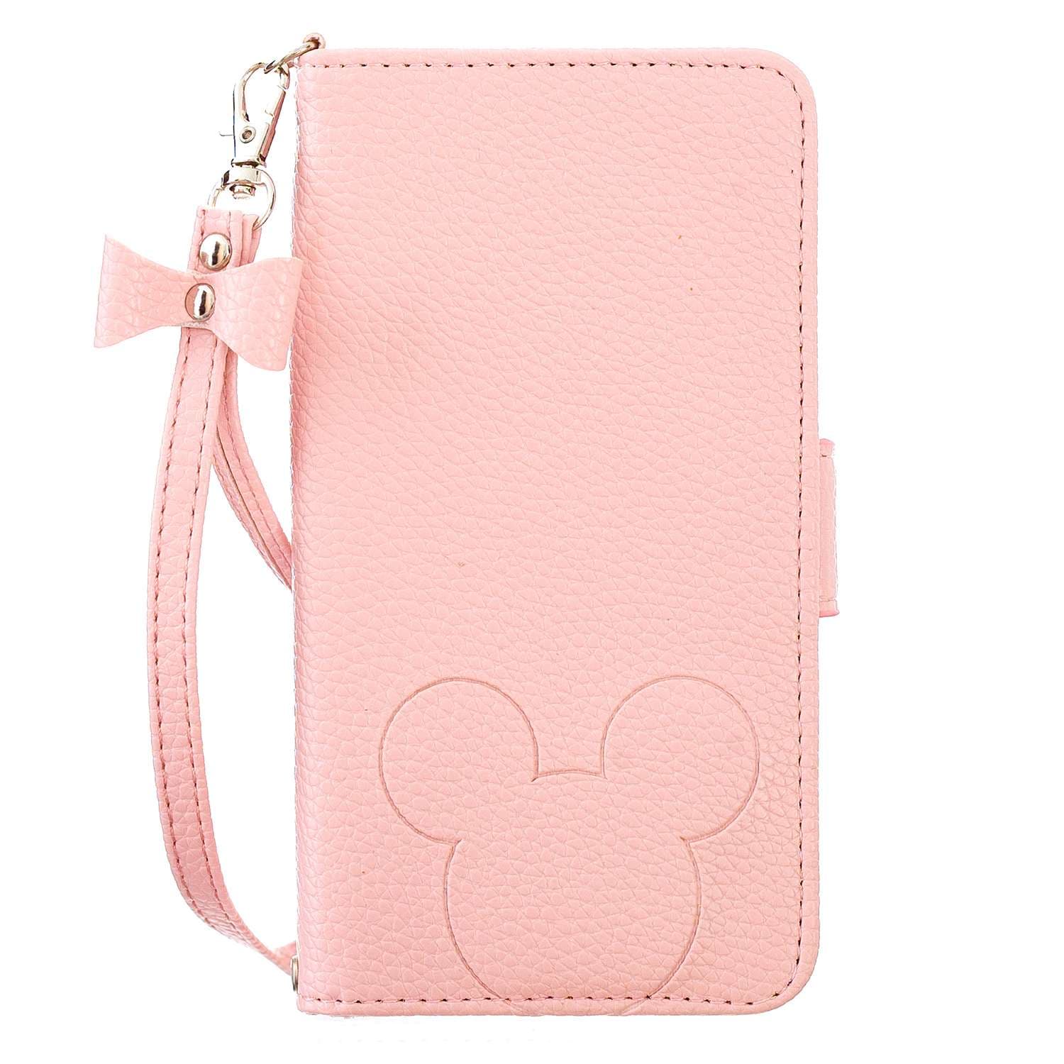 リボン付き手帳型スマホケース