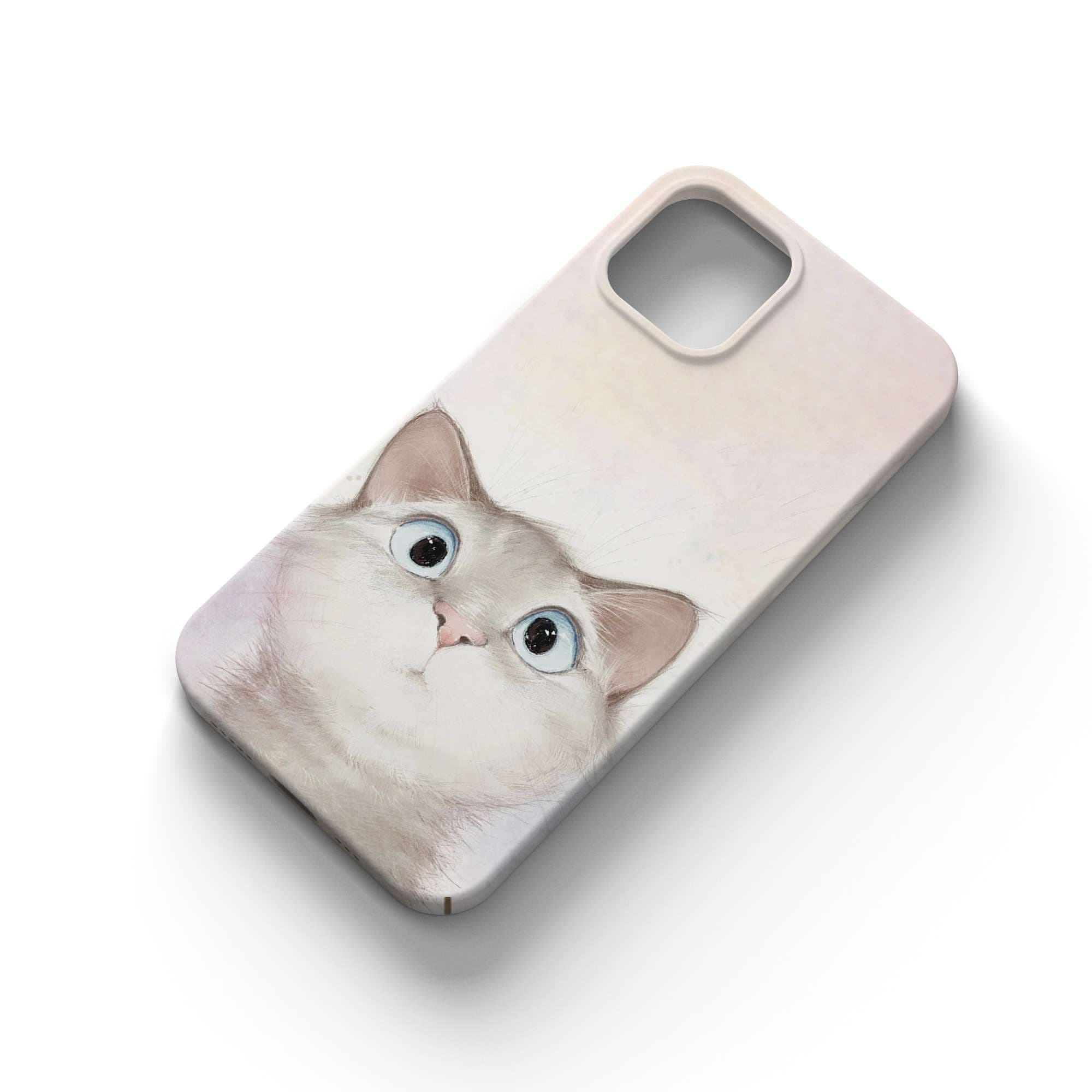 手帳型スマホケース  のぞき見する子猫のスマホケース