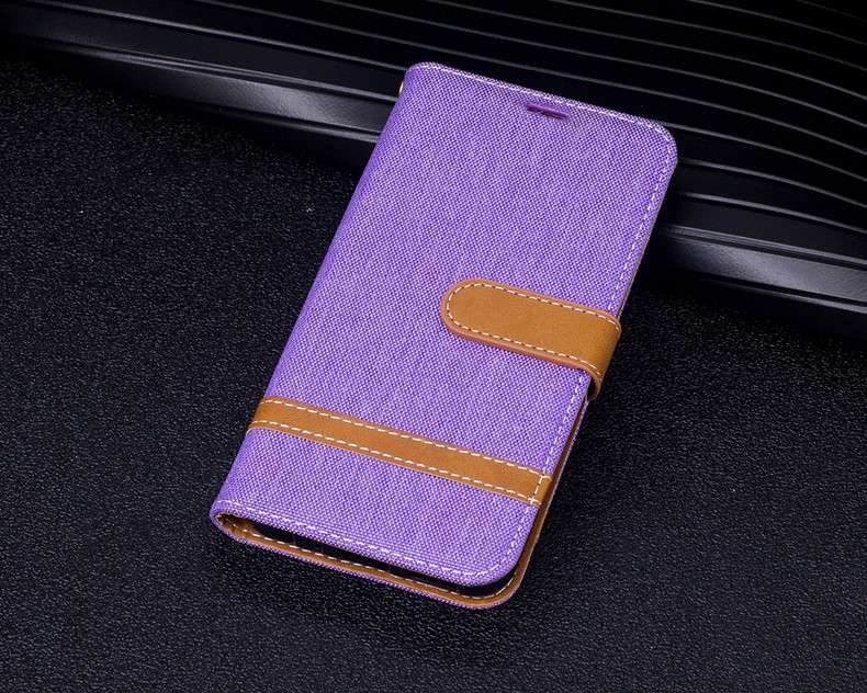 手帳型スマホケース  Galaxy用デニム調フリップカバーケース