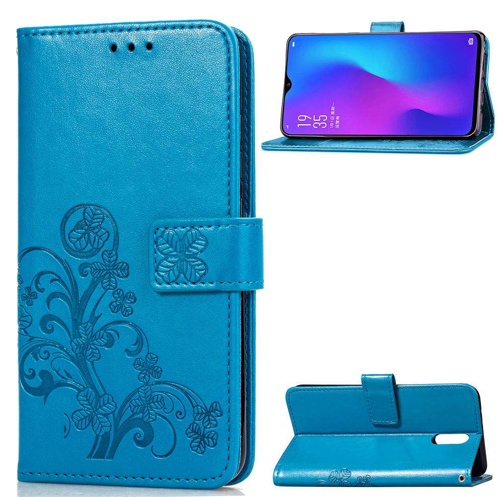 手帳型スマホケース OPPO用 花柄エンボス加工手帳型ケース