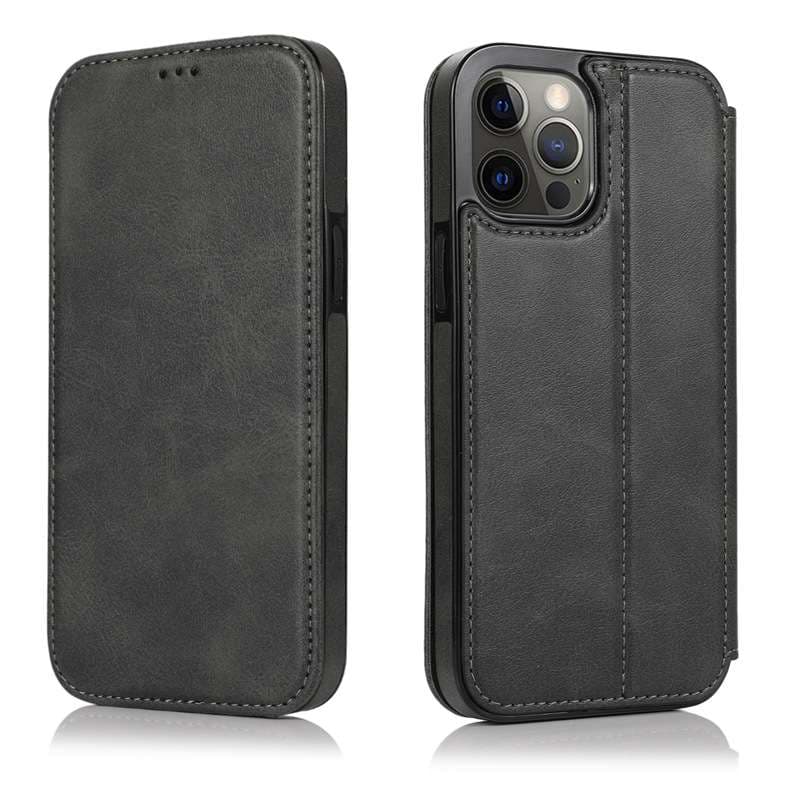 手帳型スマホケース 高級レザー多機能手帳型iPhoneケース