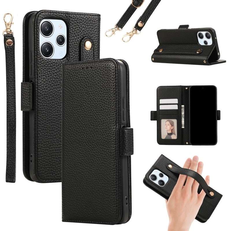 手帳型スマホケース 多機能レザー調iPhone手帳型ケース