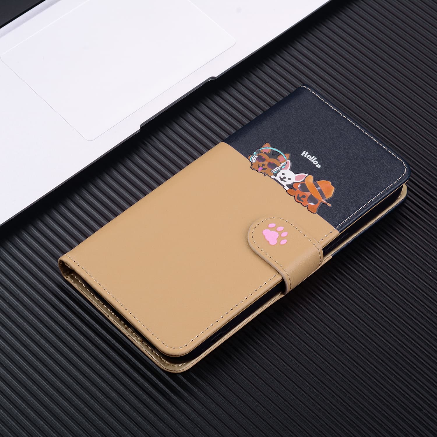 手帳型スマホケース 多機能マルチカラー手帳型iPhoneケース