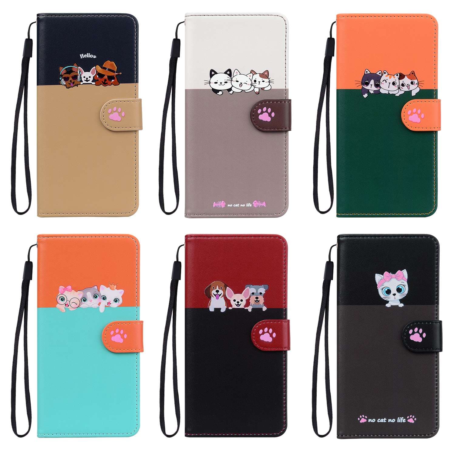 手帳型スマホケース 猫好き必見!可愛いネコちゃんデザイン手帳型Galaxyケース