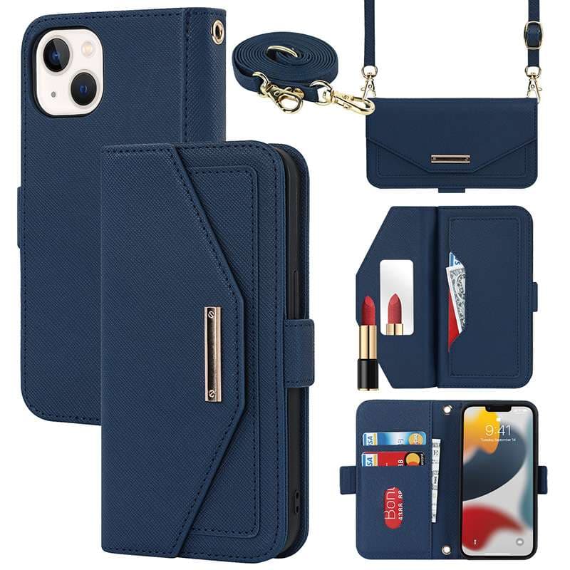 手帳型スマホケース マルチ機能レザー調iPhoneケース財布