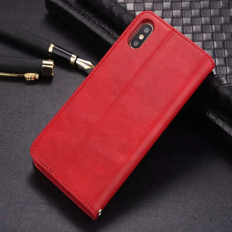 手帳型スマホケース 高級感漂う本革調iPhoneフリップケース