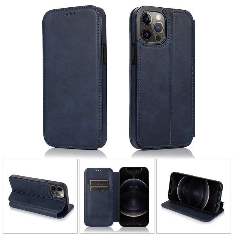 手帳型スマホケース 高級レザー風フリップケース iPhone 12/13シリーズ対応
