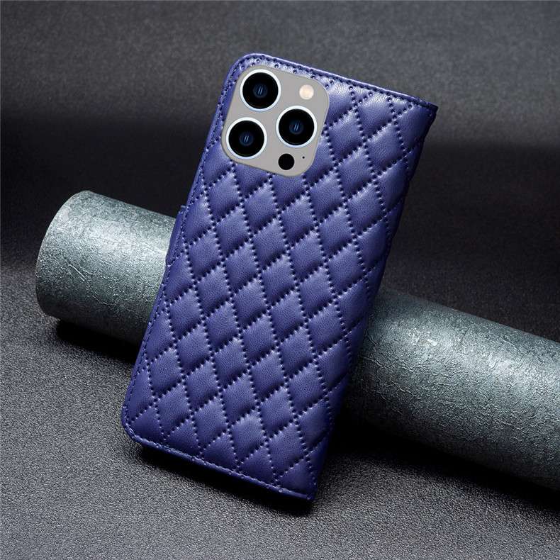 手帳型スマホケース キルティングレザー調 iPhone手帳型ケース