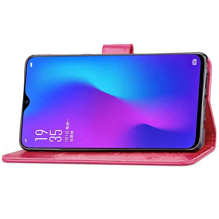 手帳型スマホケース OPPO用 花柄エンボス加工手帳型ケース