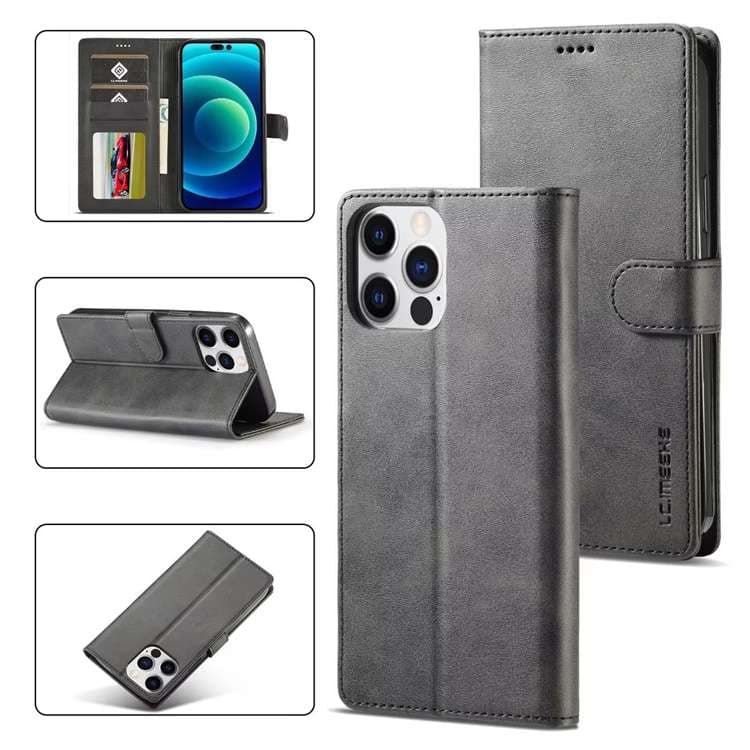 手帳型スマホケース 多機能レザー調手帳型iPhoneケース