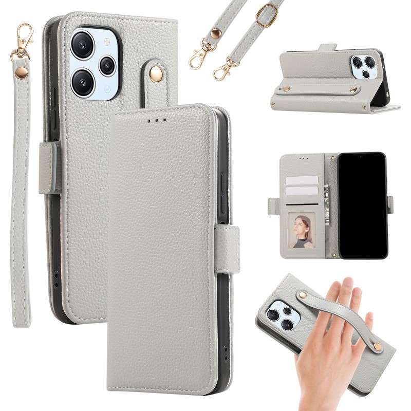 手帳型スマホケース 多機能レザー調iPhone手帳型ケース