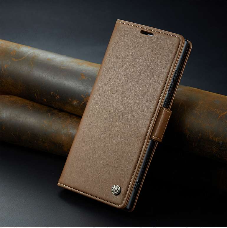 手帳型スマホケース 多機能レザーフォリオケース for Galaxy