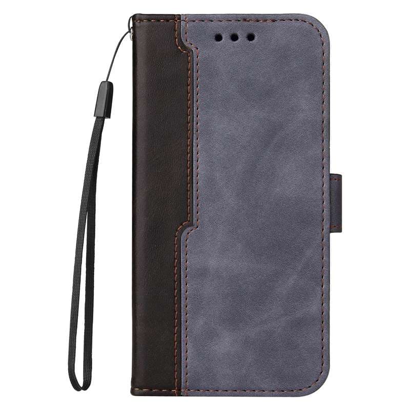 手帳型スマホケース Xperia用 ツートンカラー レザー手帳型ケース