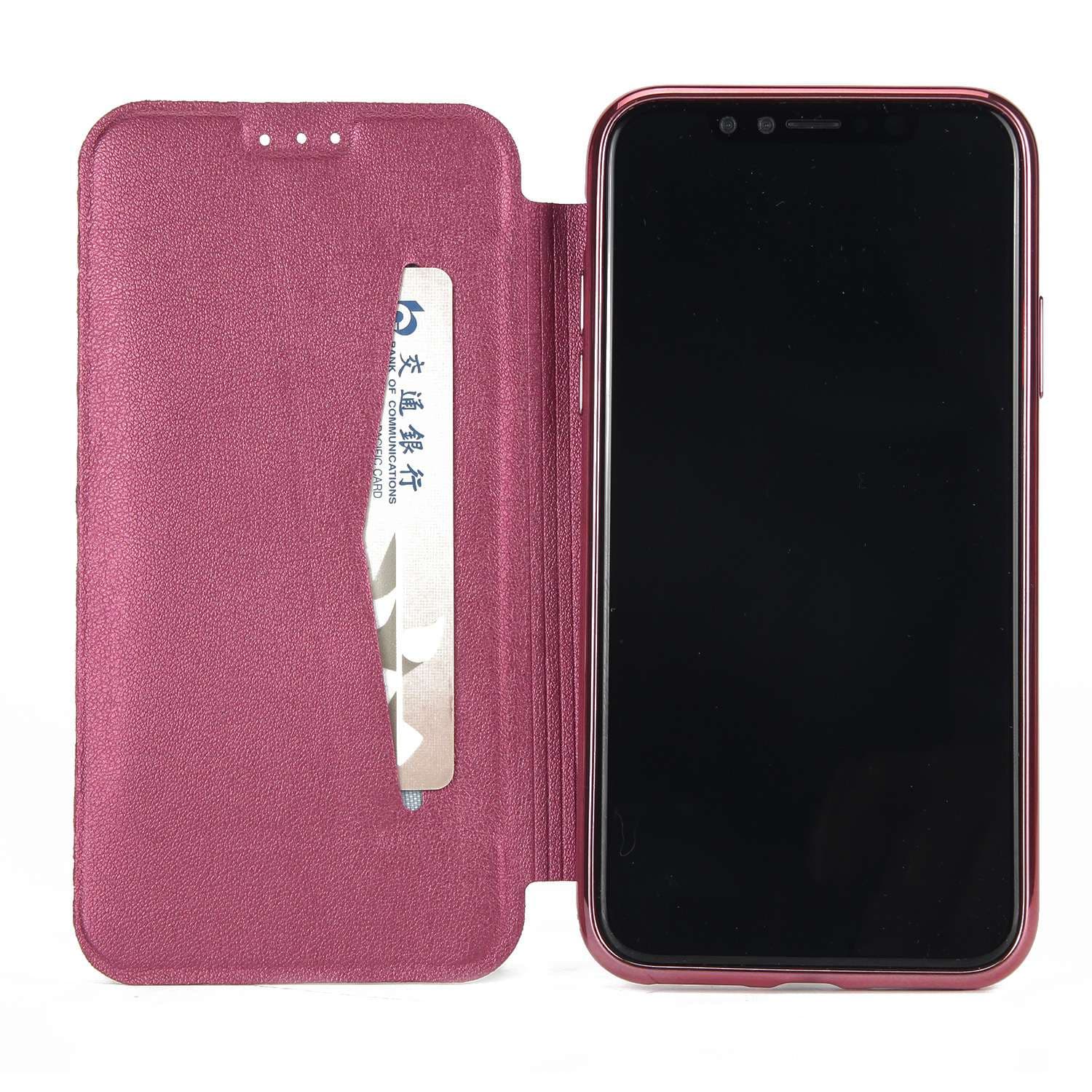 手帳型スマホケース 高級感あふれるiPhone用レザー調手帳型ケース