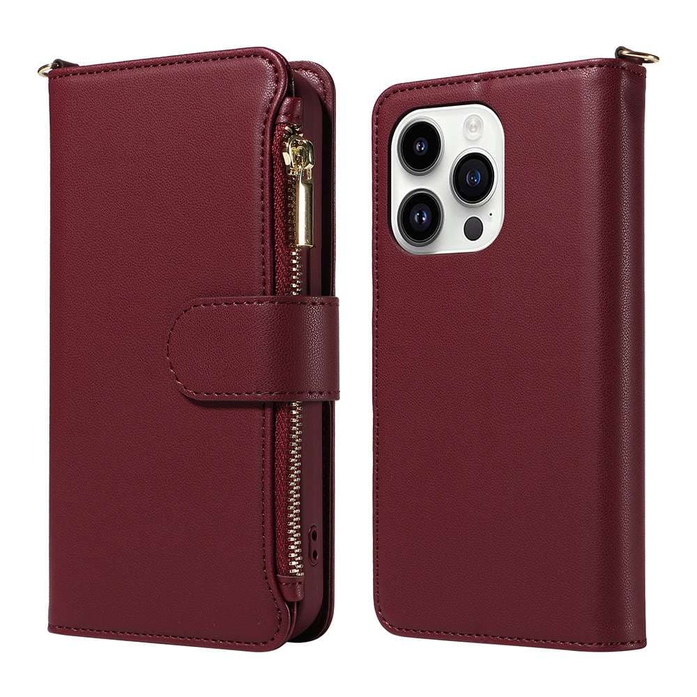 手帳型スマホケース 多機能カード収納付き手帳型iPhoneケース