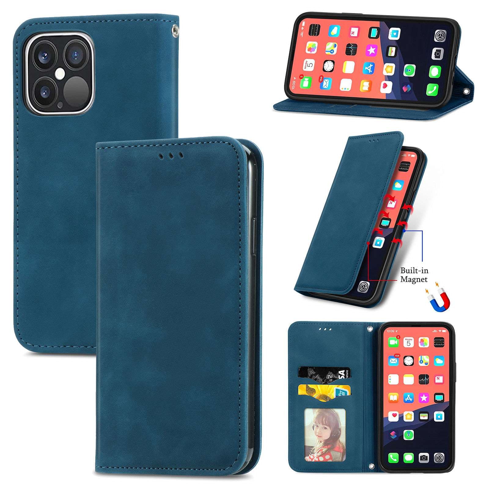 多機能マグネット式手帳型スマホケース