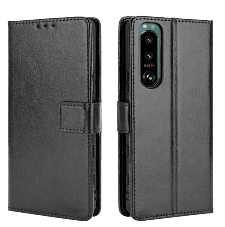 手帳型スマホケース Xperia用高級レザー調多機能手帳型ケース