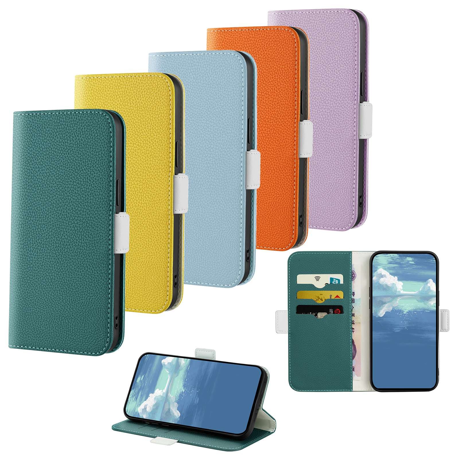 手帳型スマホケース Galaxy用カラフル手帳型レザーケース