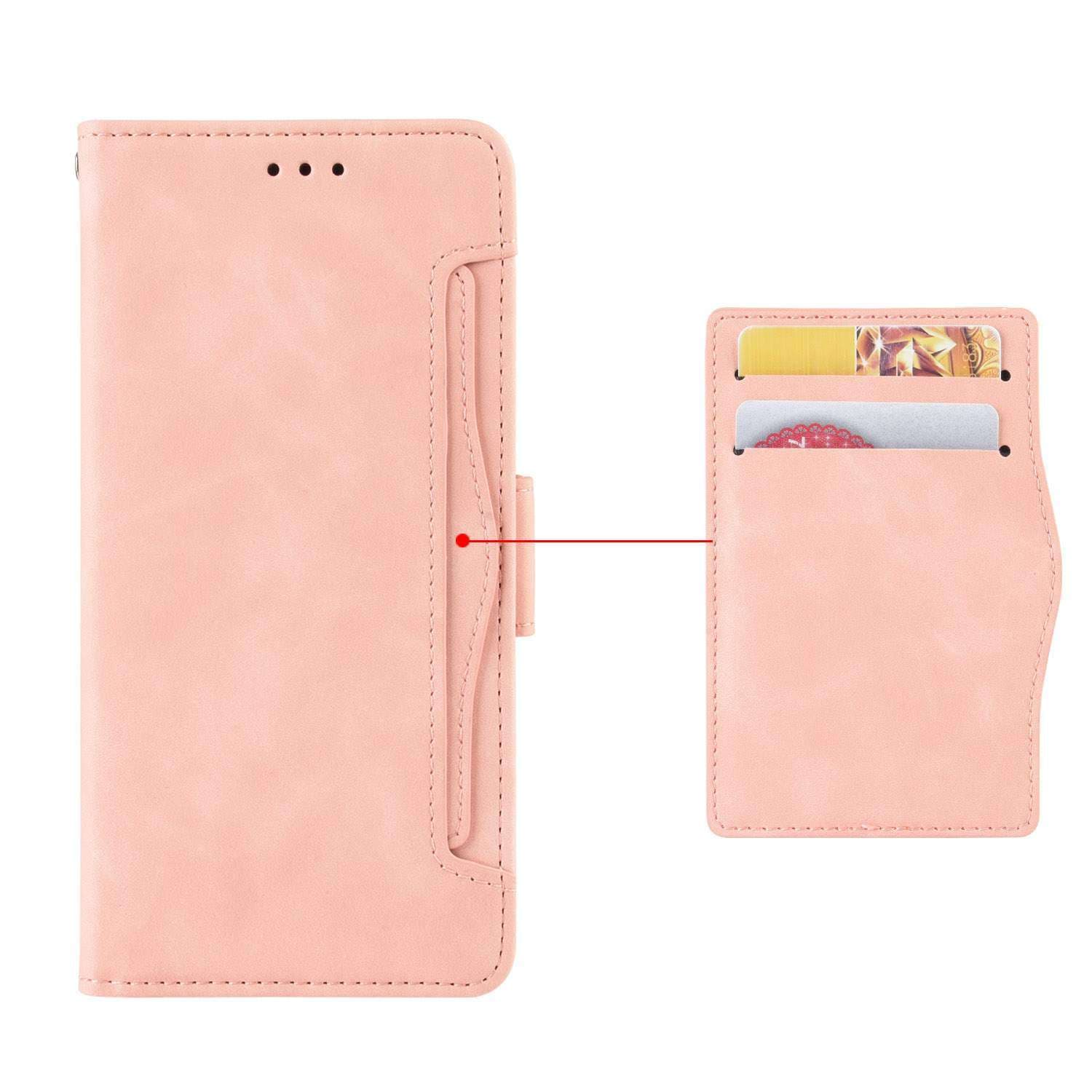 ハート柄付き多機能手帳型スマホケース