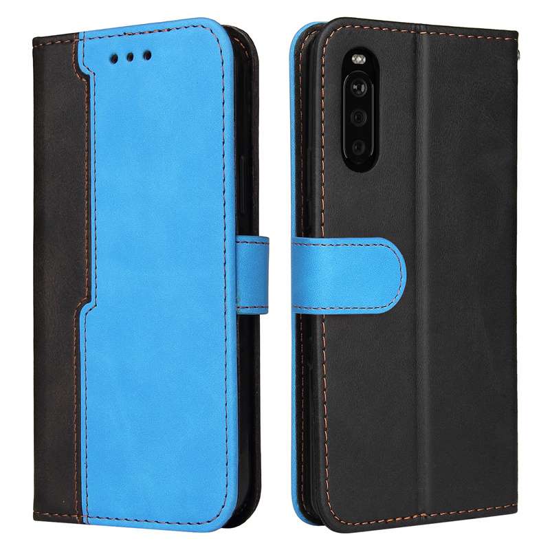 手帳型スマホケース Xperia用 ツートンカラー レザー手帳型ケース