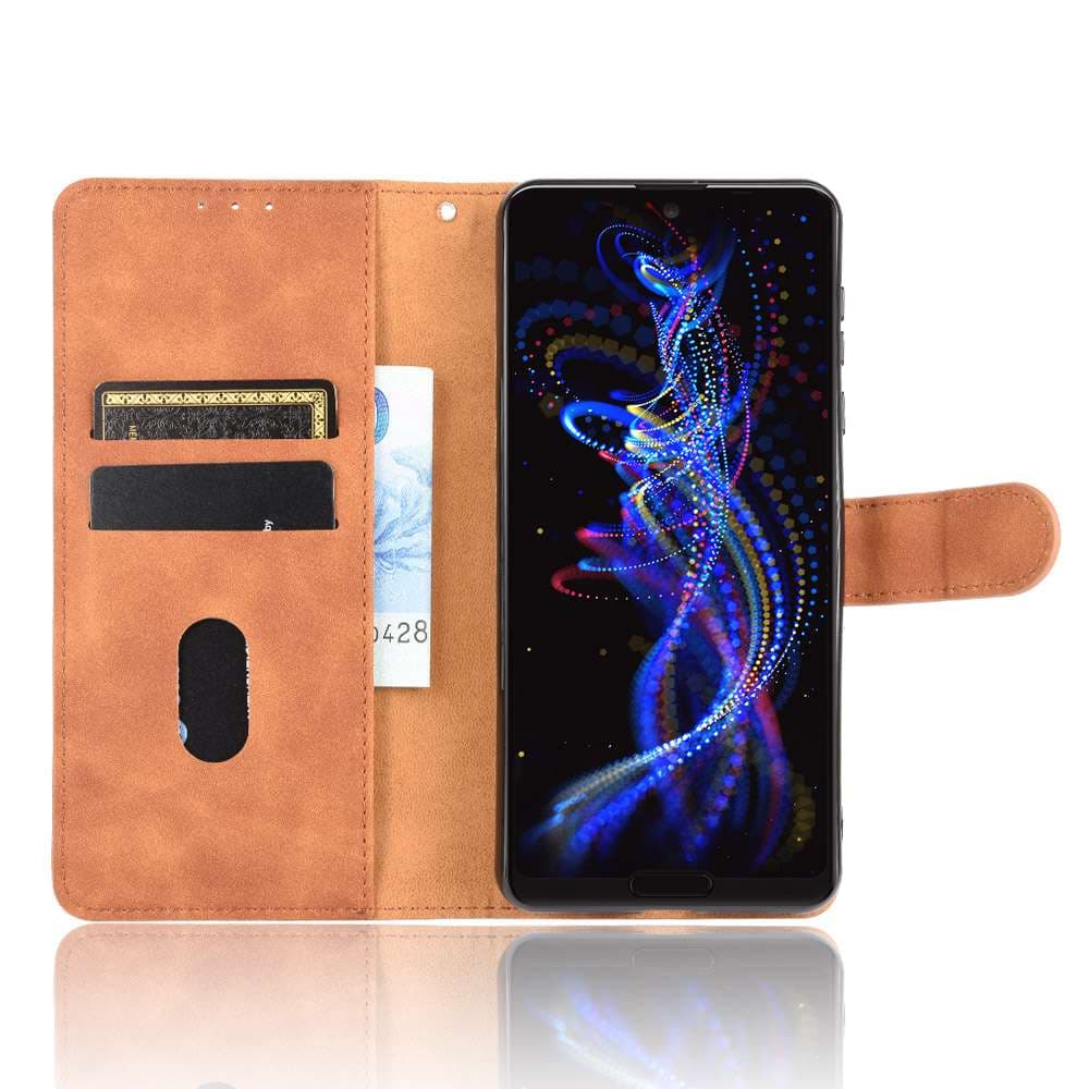 手帳型スマホケース AQUOS用 多機能レザー調手帳型ケース