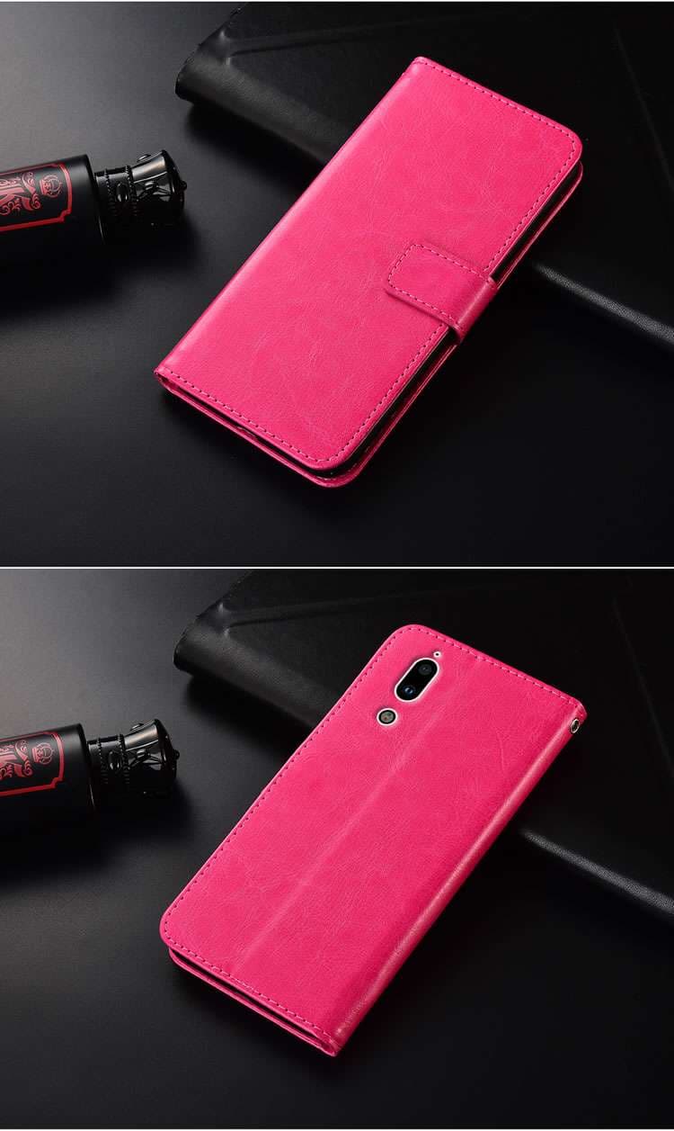 手帳型スマホケース AQUOS用高級レザー調フリップケース