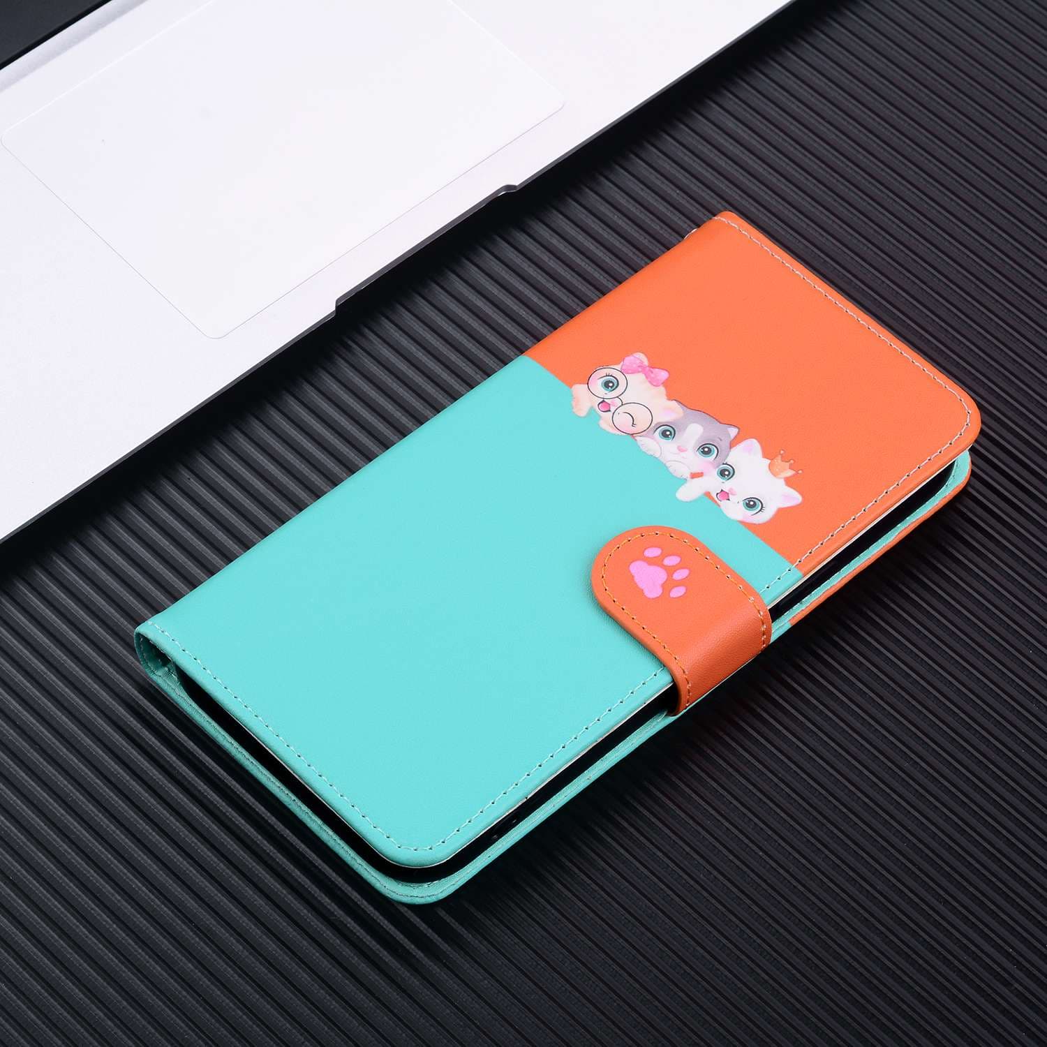 手帳型スマホケース 猫好き必見!可愛いネコちゃんデザイン手帳型Galaxyケース