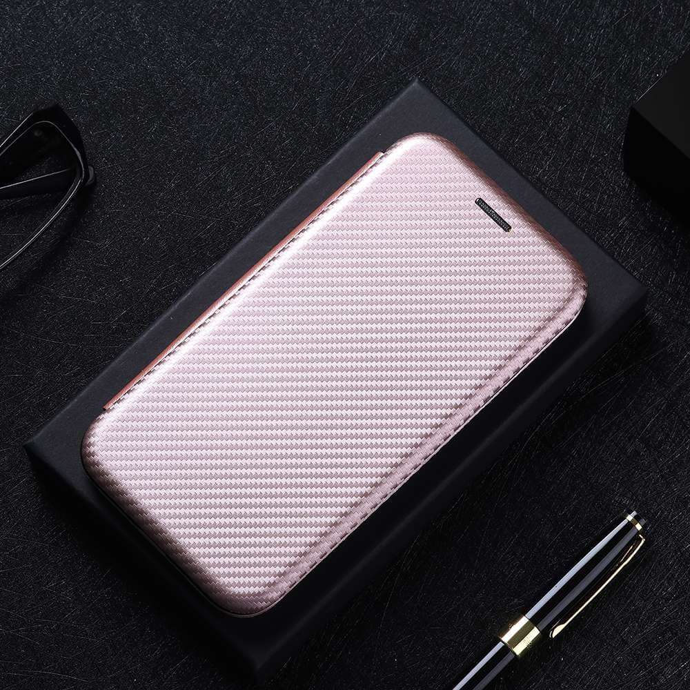 手帳型スマホケース AQUOS シンプルエレガント カーボン調 手帳型ケース