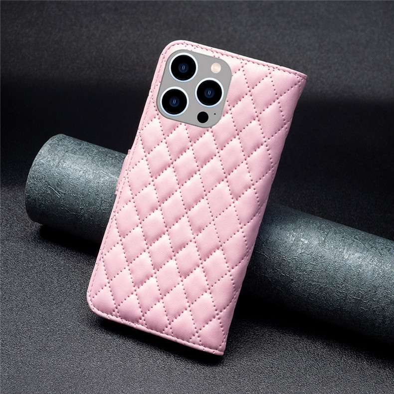 手帳型スマホケース キルティングレザー調 iPhone手帳型ケース