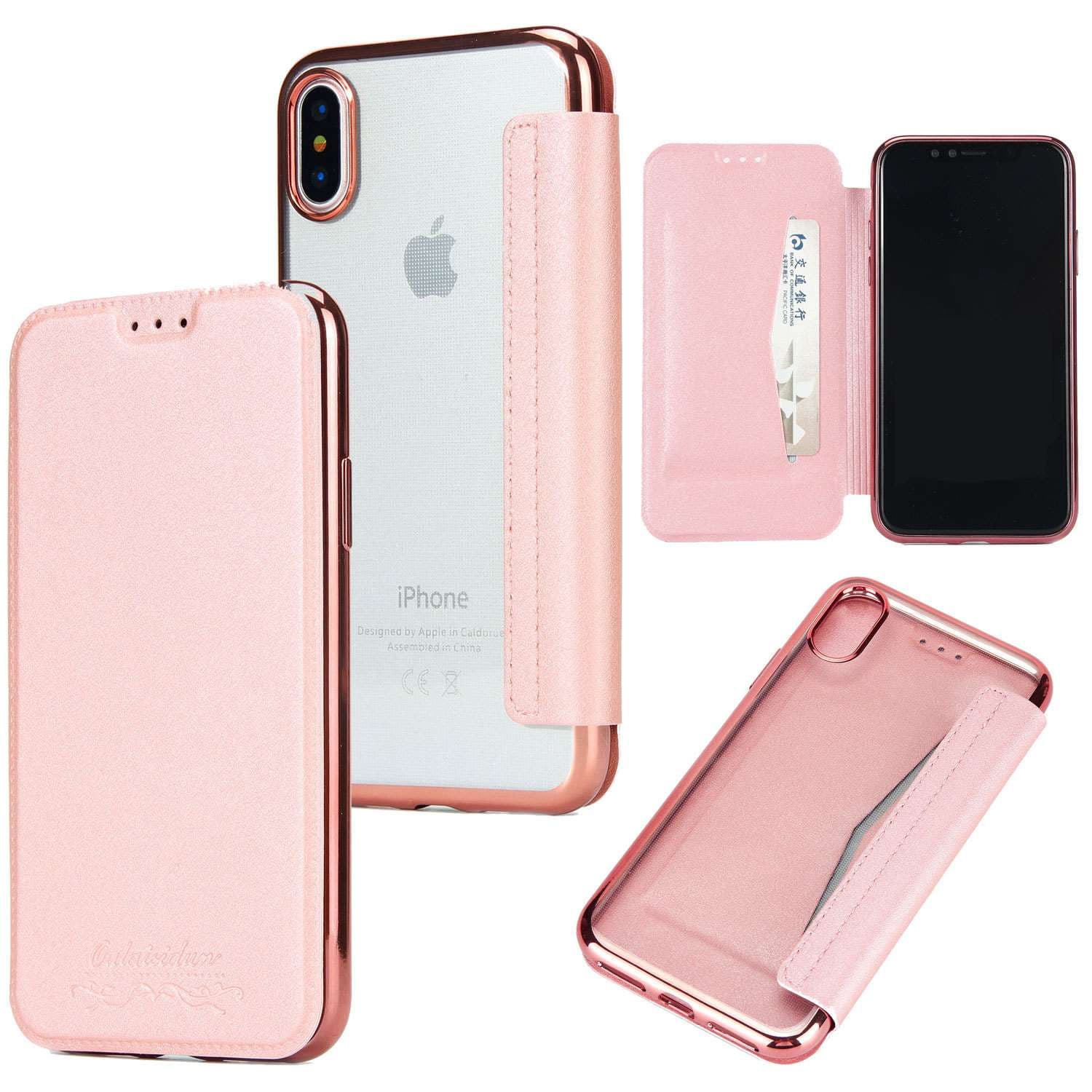 手帳型スマホケース 高級感あふれるiPhone用レザー調手帳型ケース