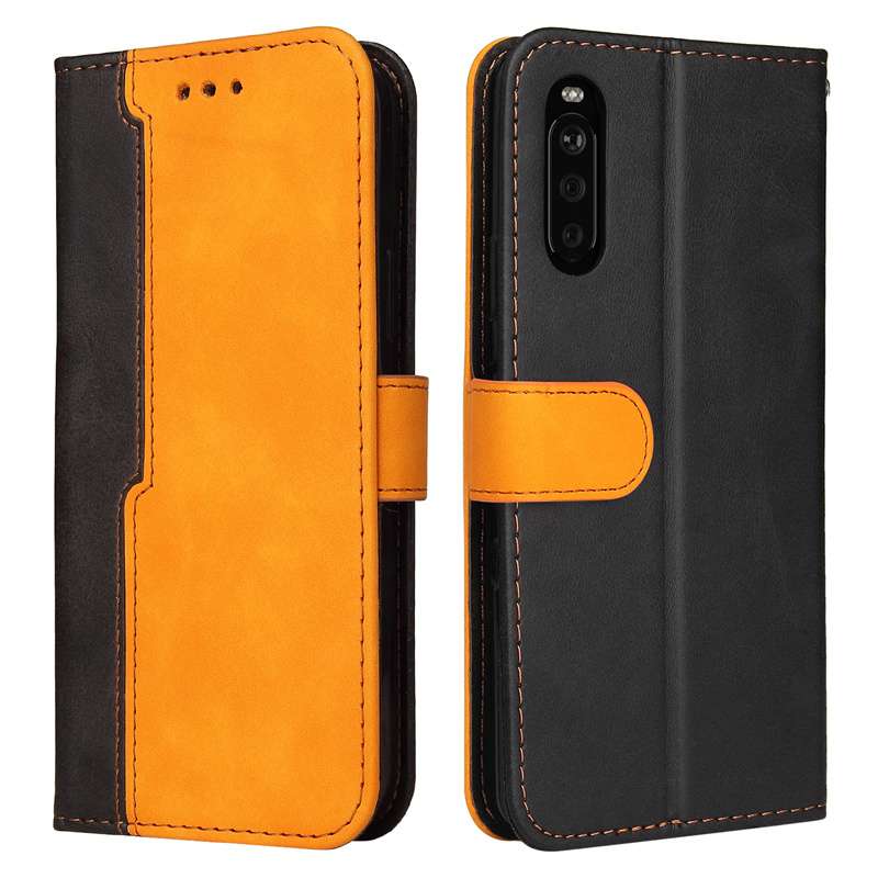 手帳型スマホケース Xperia用 ツートンカラー レザー手帳型ケース