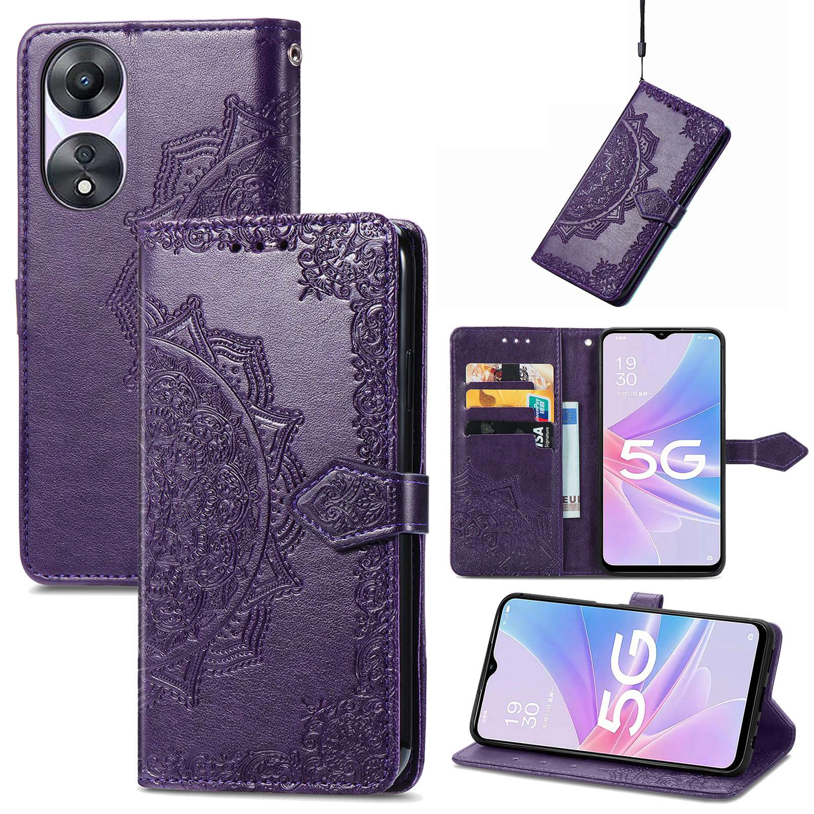 手帳型スマホケース OPPOスマホ用5G対応手帳型保護ケース