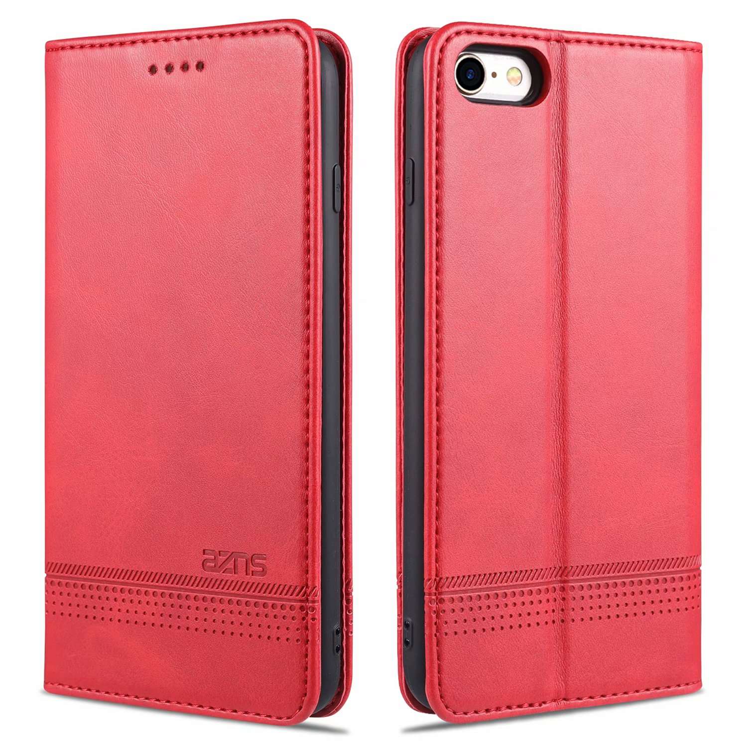 手帳型スマホケース 高級感漂う本革調iPhoneフリップケース