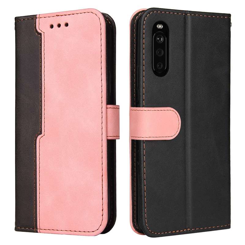 手帳型スマホケース Xperia用 ツートンカラー レザー手帳型ケース