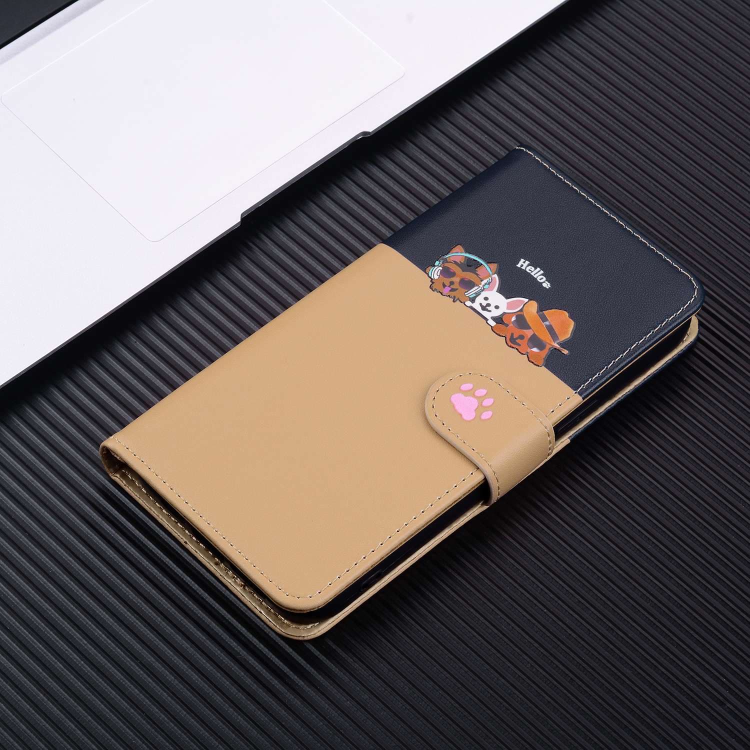 手帳型スマホケース 猫好き必見!可愛いネコちゃんデザイン手帳型Galaxyケース