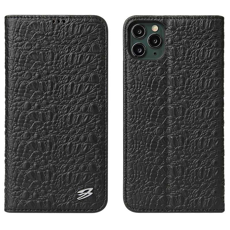 高級クロコダイル調レザー手帳型スマホケース