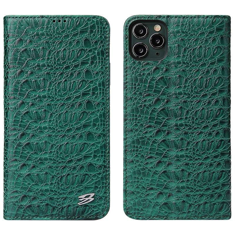高級クロコダイル調レザー手帳型スマホケース