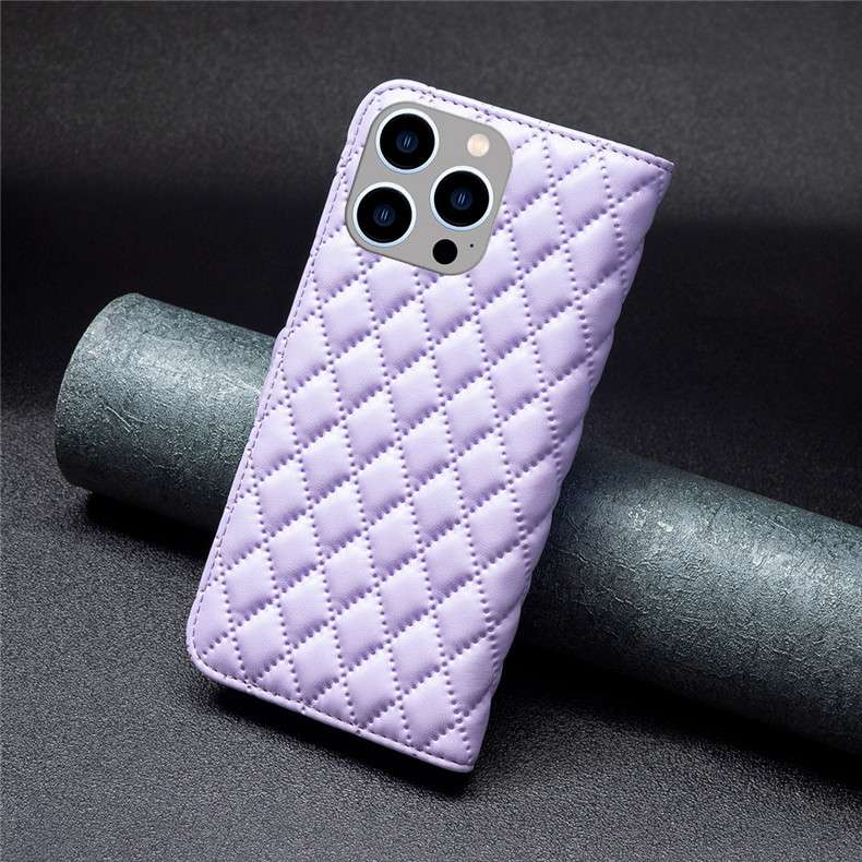 手帳型スマホケース キルティングレザー調 iPhone手帳型ケース