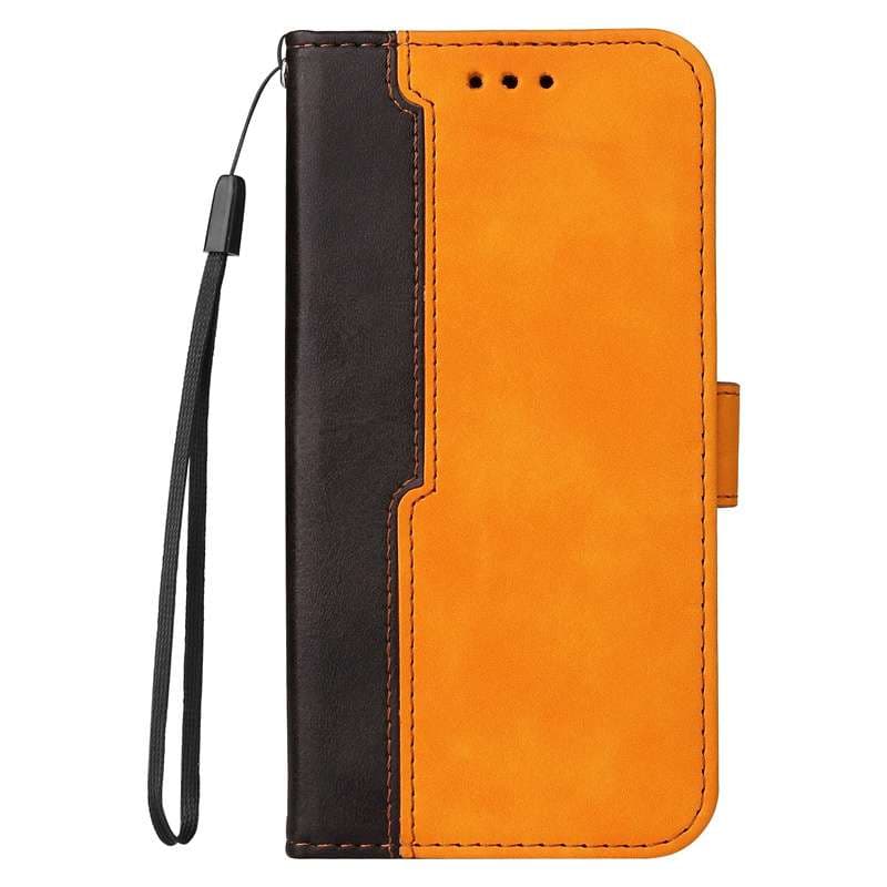 手帳型スマホケース Xperia用 ツートンカラー レザー手帳型ケース
