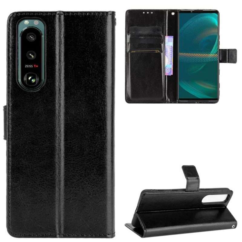 手帳型スマホケース Xperia用高級レザー調多機能手帳型ケース