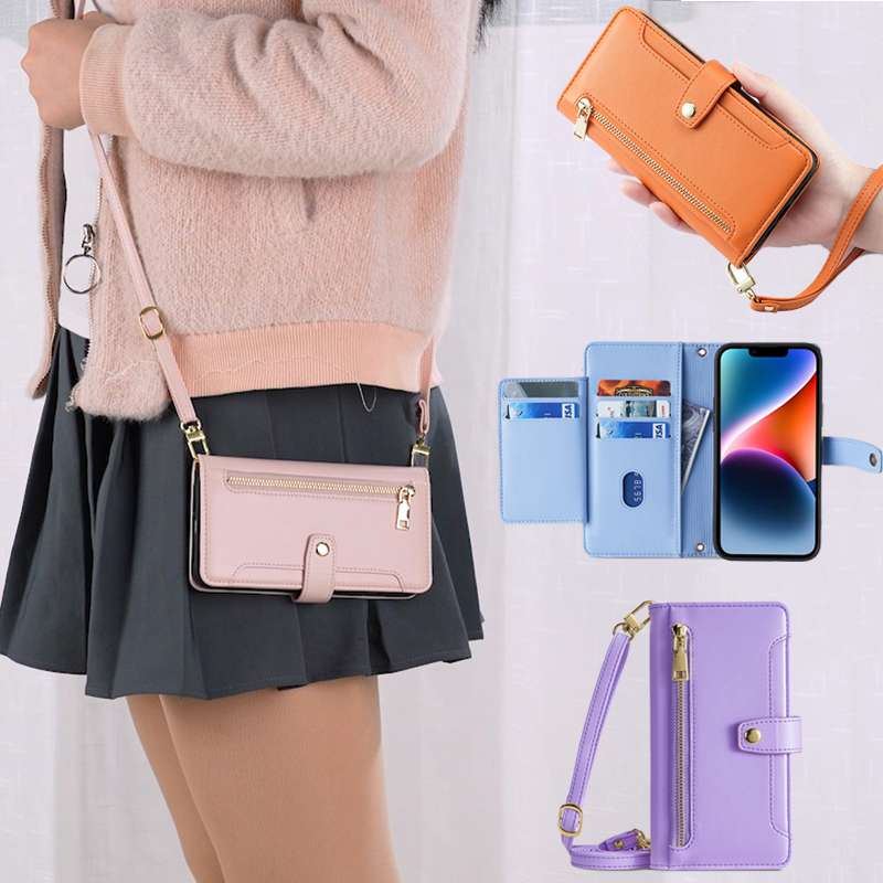手帳型スマホケース マルチカラー ジッパー付き手帳型iPhoneケース