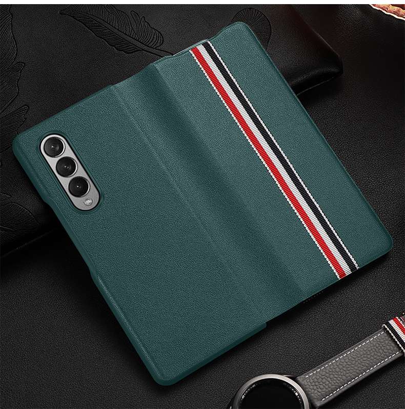 手帳型スマホケース Galaxy用 ストライプ柄レザー調フリップケース